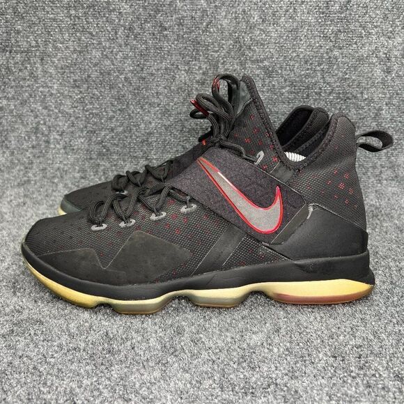 Nike Lebron 14 Bread Men\'s Size 12 Black‎ Red Basketball Shoes